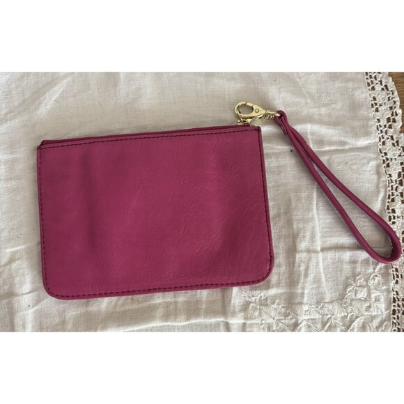 Fossil  Wristlet Coin Purse Fuchsia with Bronze - Picture 2 of 7